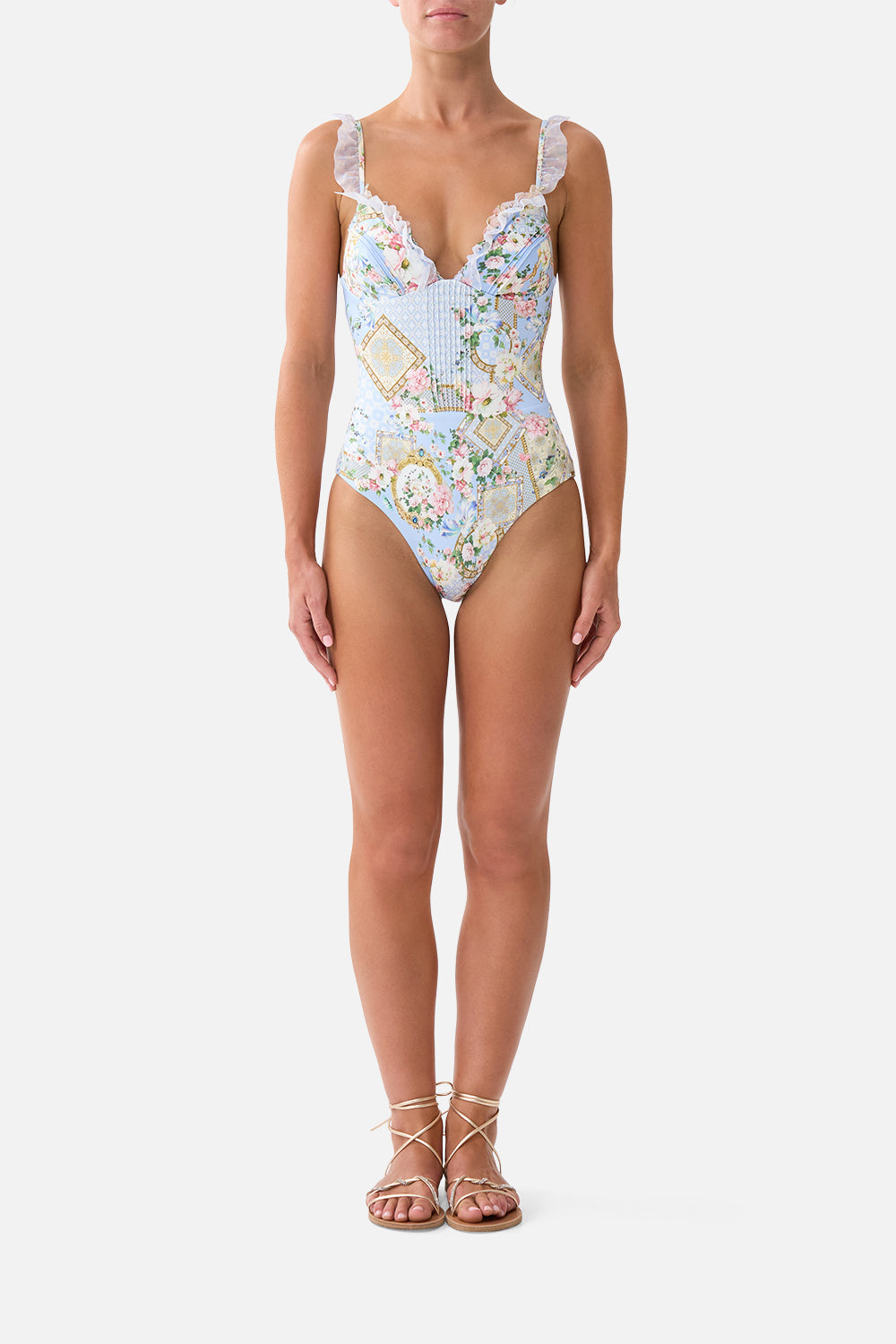 The CAMILLA FRILL TRI ONE PIECE WITH PIN TUCKS SISI SOCIETYSISI SOCIETY