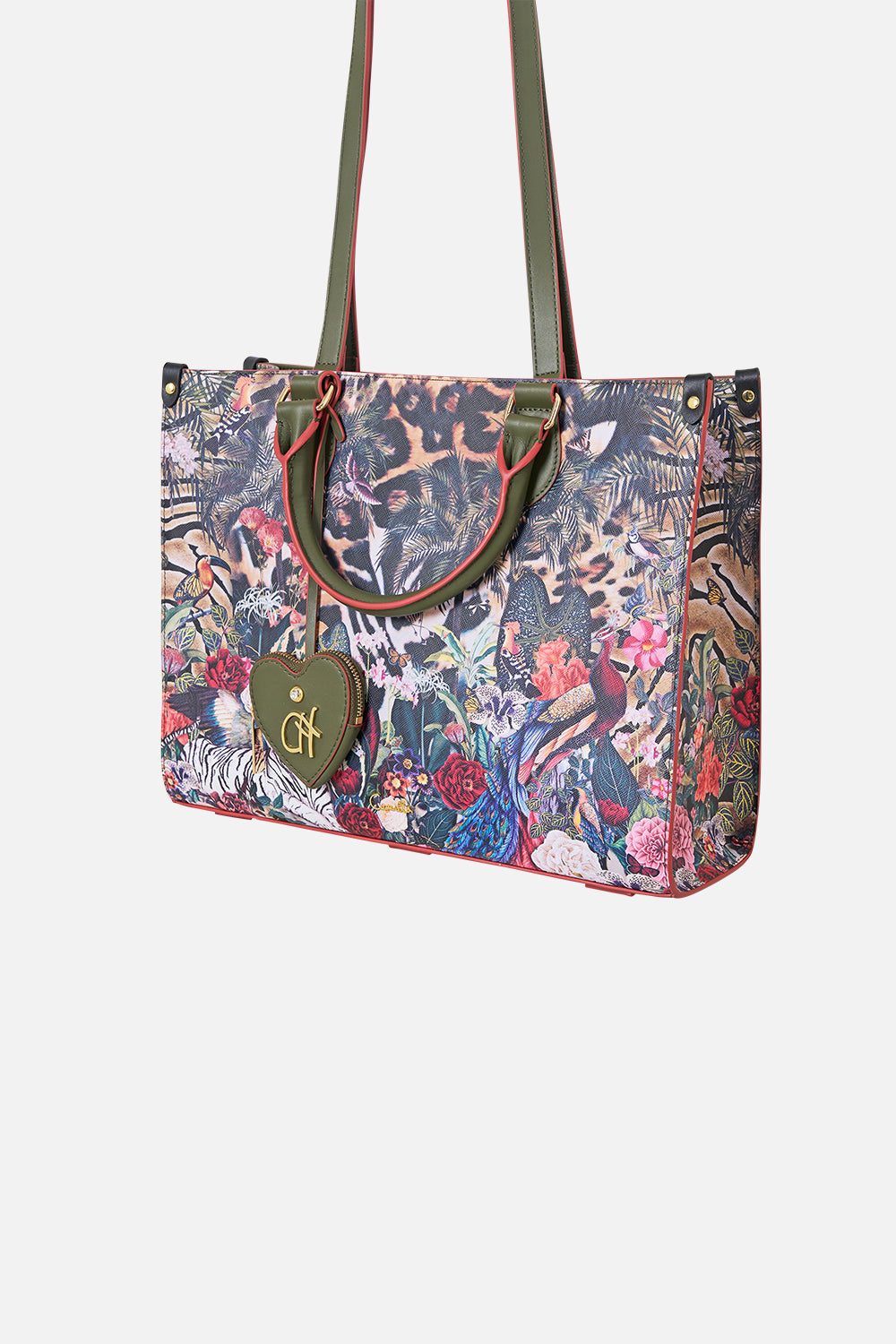 The CAMILLA EAST WEST TOTE WITH LEATHER TRIMS LEOTIGRA LAND