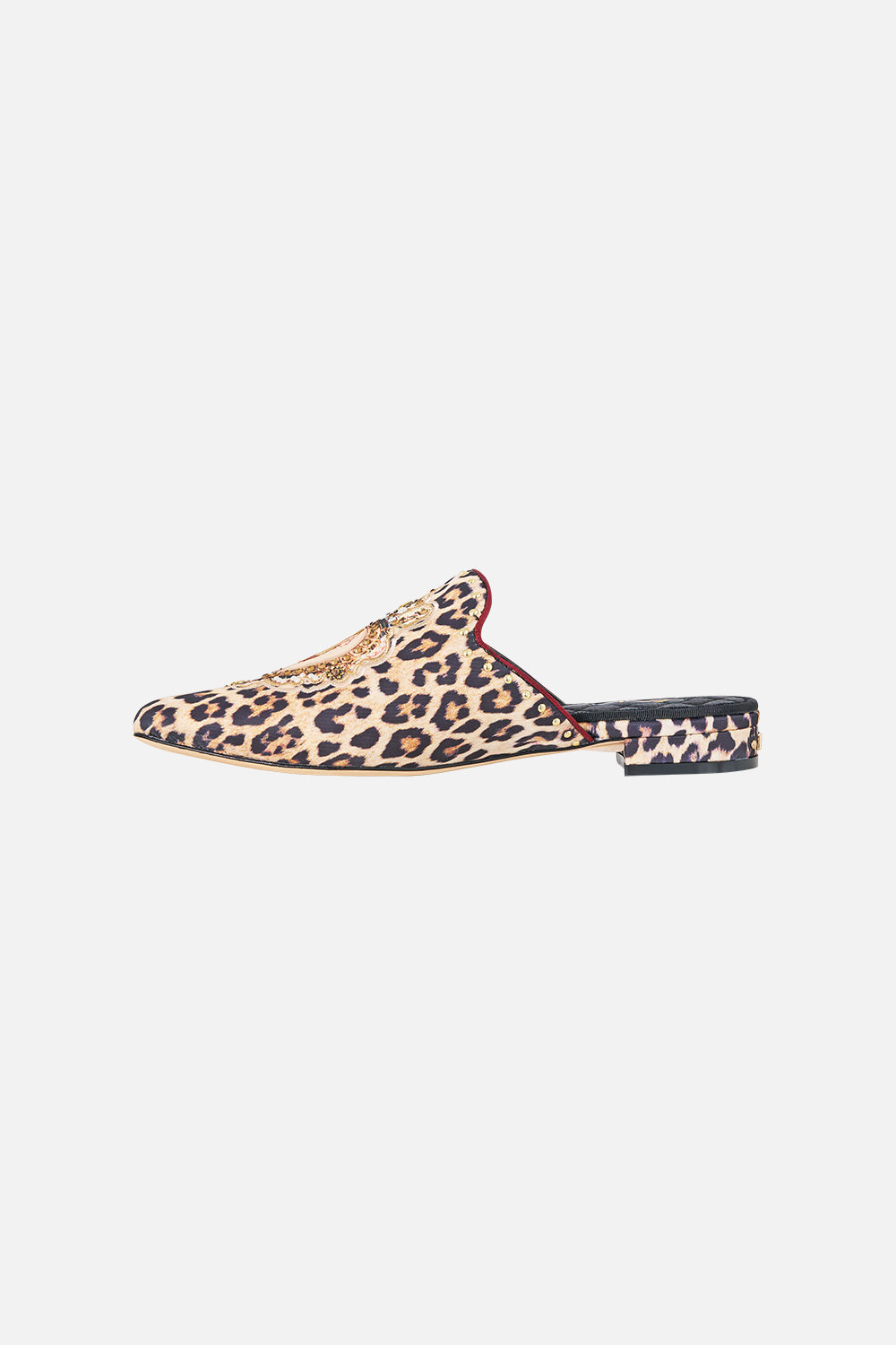 The CAMILLA BELLE EMBELLISHED SLIPPER LEOTIGRA LAND in our  print.