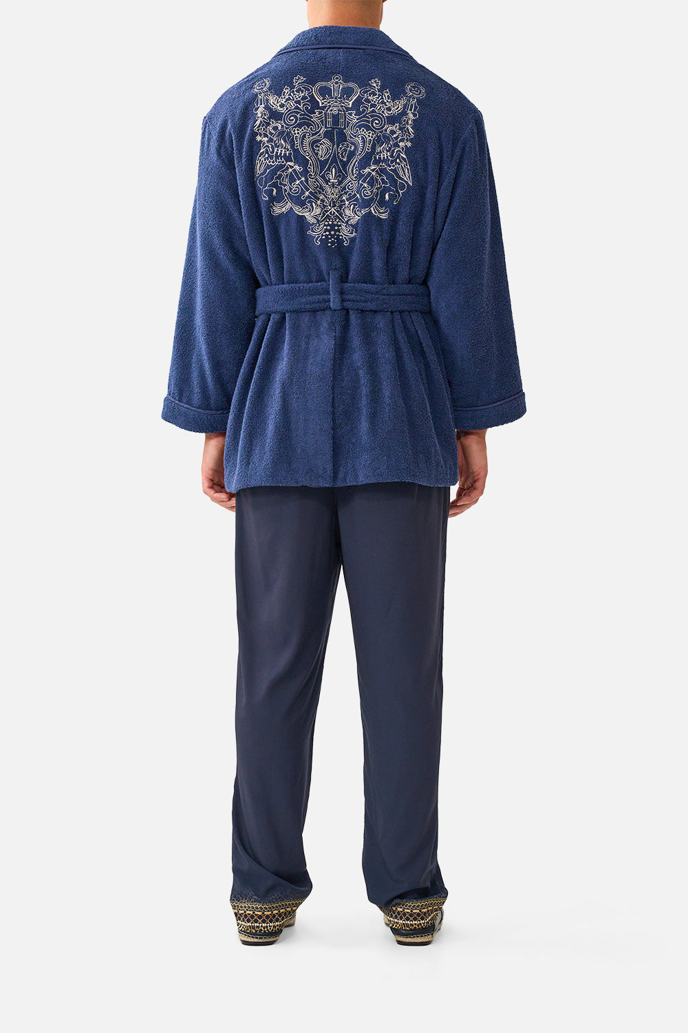 PANTALÓN DE ESTAR POR CASA AFILADO CON CINTURA ELÁSTICA Y ESTAMPADO BARROCO