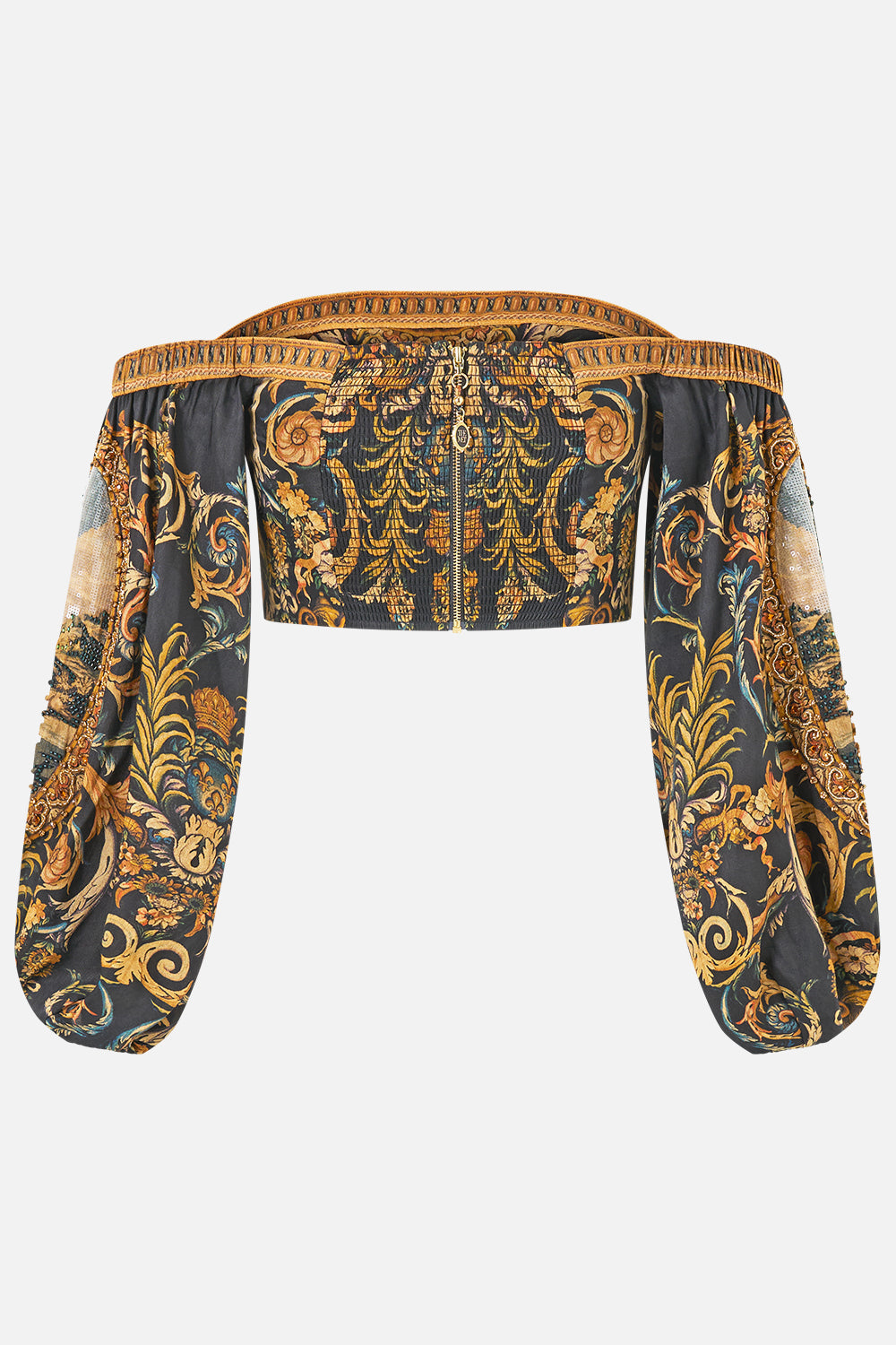 TOP CORTO CORSET DE MANGA LARGA MEMORIAS DEL MUSEO