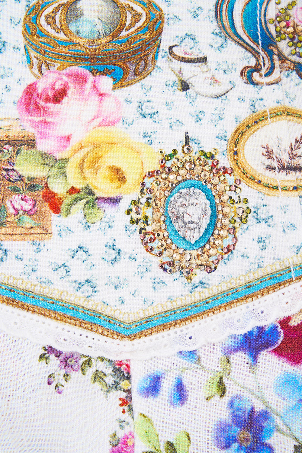 The CAMILLA CORSET WAIST SHORT ART FOR THE ARTISANS in our  print.