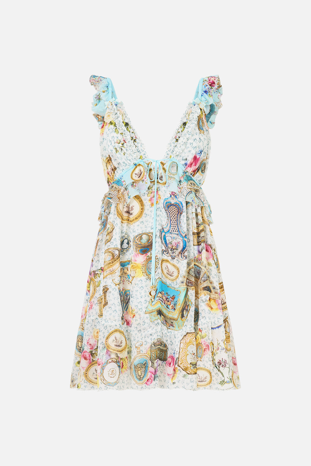 VESTIDO CON VOLANTES Y BAJO CURVO ARTE PARA LOS ARTESANOS