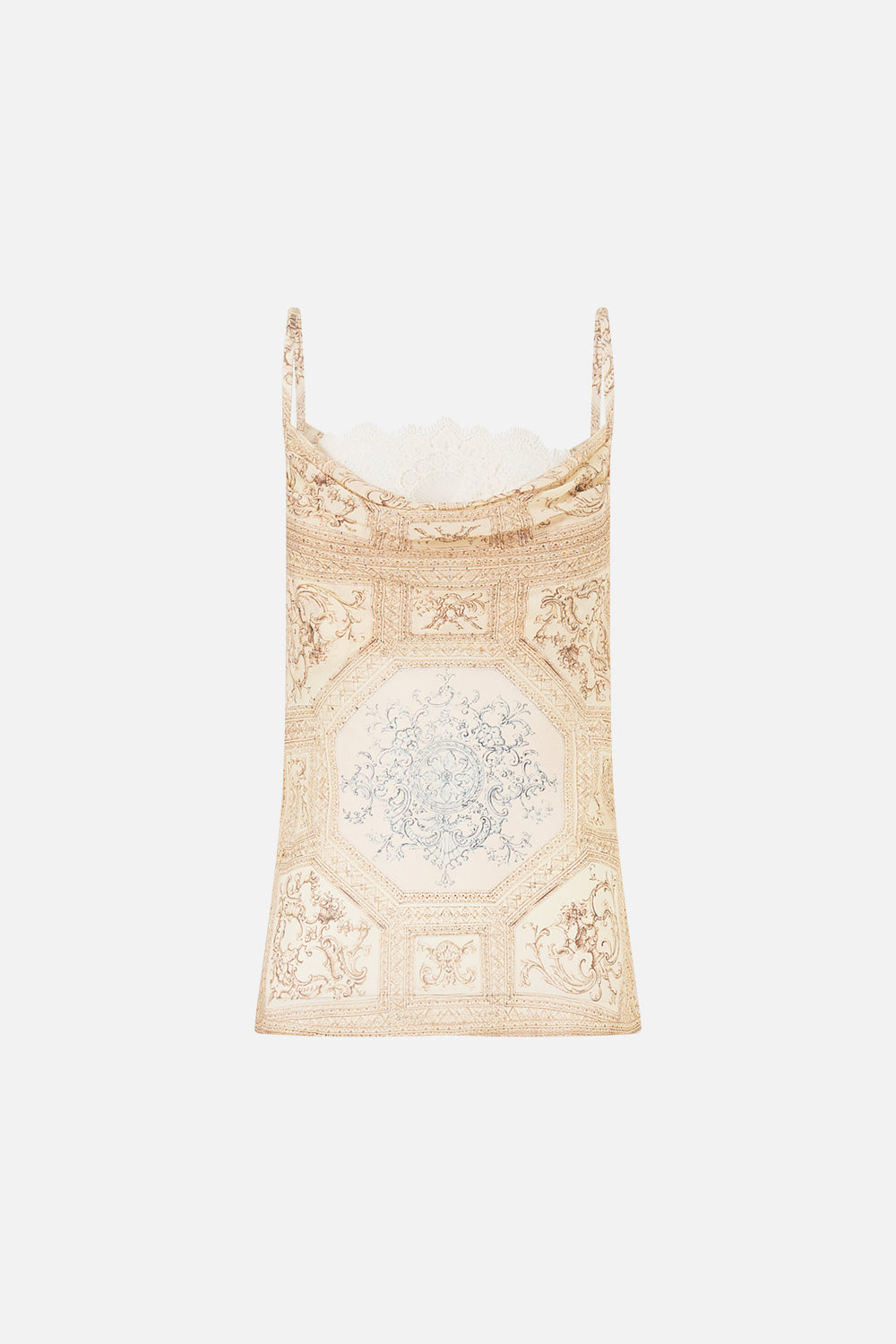 CAMISETA DE ESCOTE CASCADA CON ENCAJE A BELOVED BOUDOIR