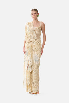 The CAMILLA Cowl Neck Cami With Lace in our A Beloved Boudoir print.