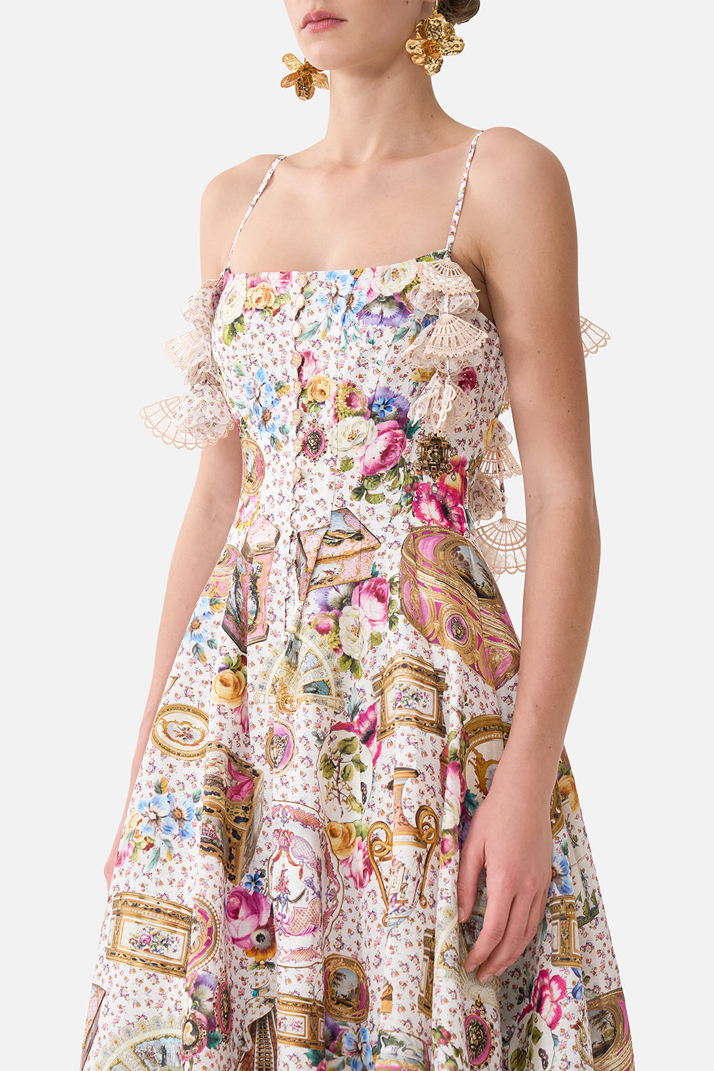 The In The Heart Of Art Corset Dress With Long Flared Skirt