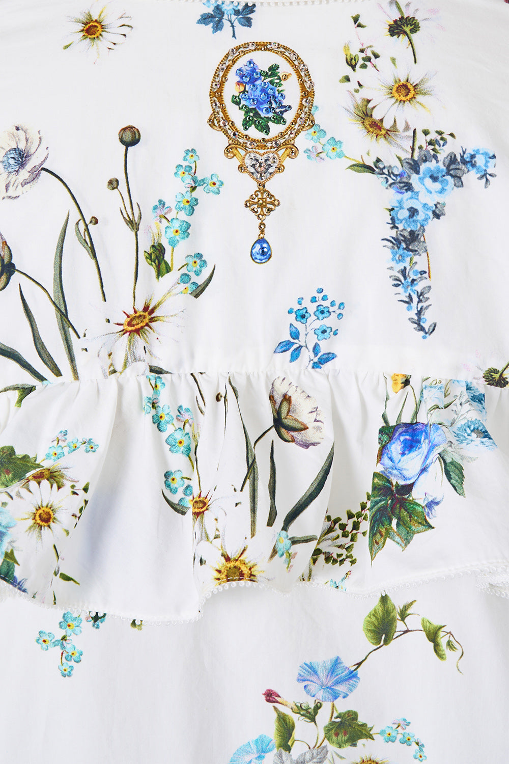 CAMISA ABOTONADA CON VOLANTES DANDELION SKIES