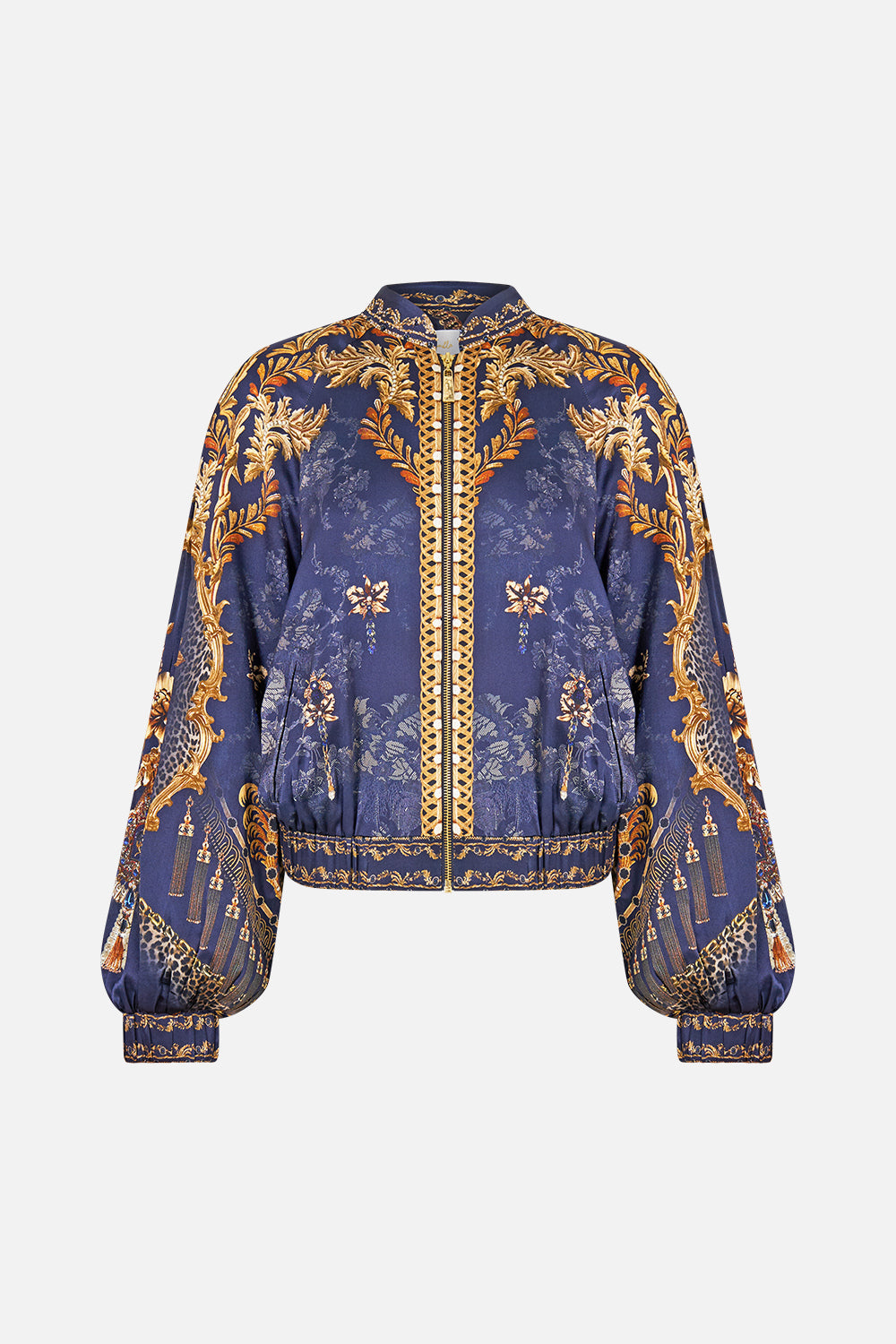 CAZADORA BOMBER CON PUÑO FRUNCIDO CUBIERTA DE BARROCO
