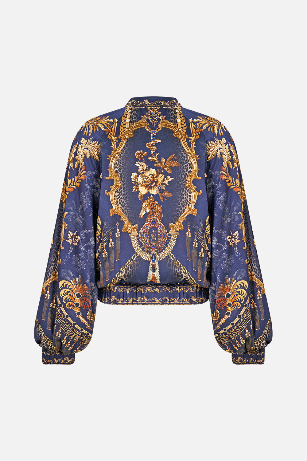 CAZADORA BOMBER CON PUÑO FRUNCIDO CUBIERTA DE BARROCO