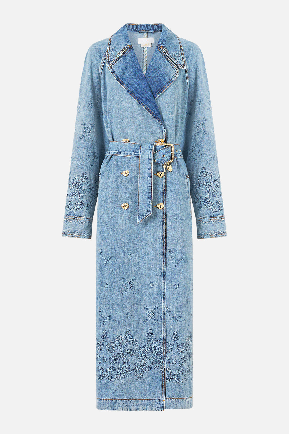 TUCKED SHOULDER COAT DENIM