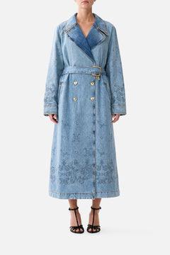 TUCKED SHOULDER COAT DENIM