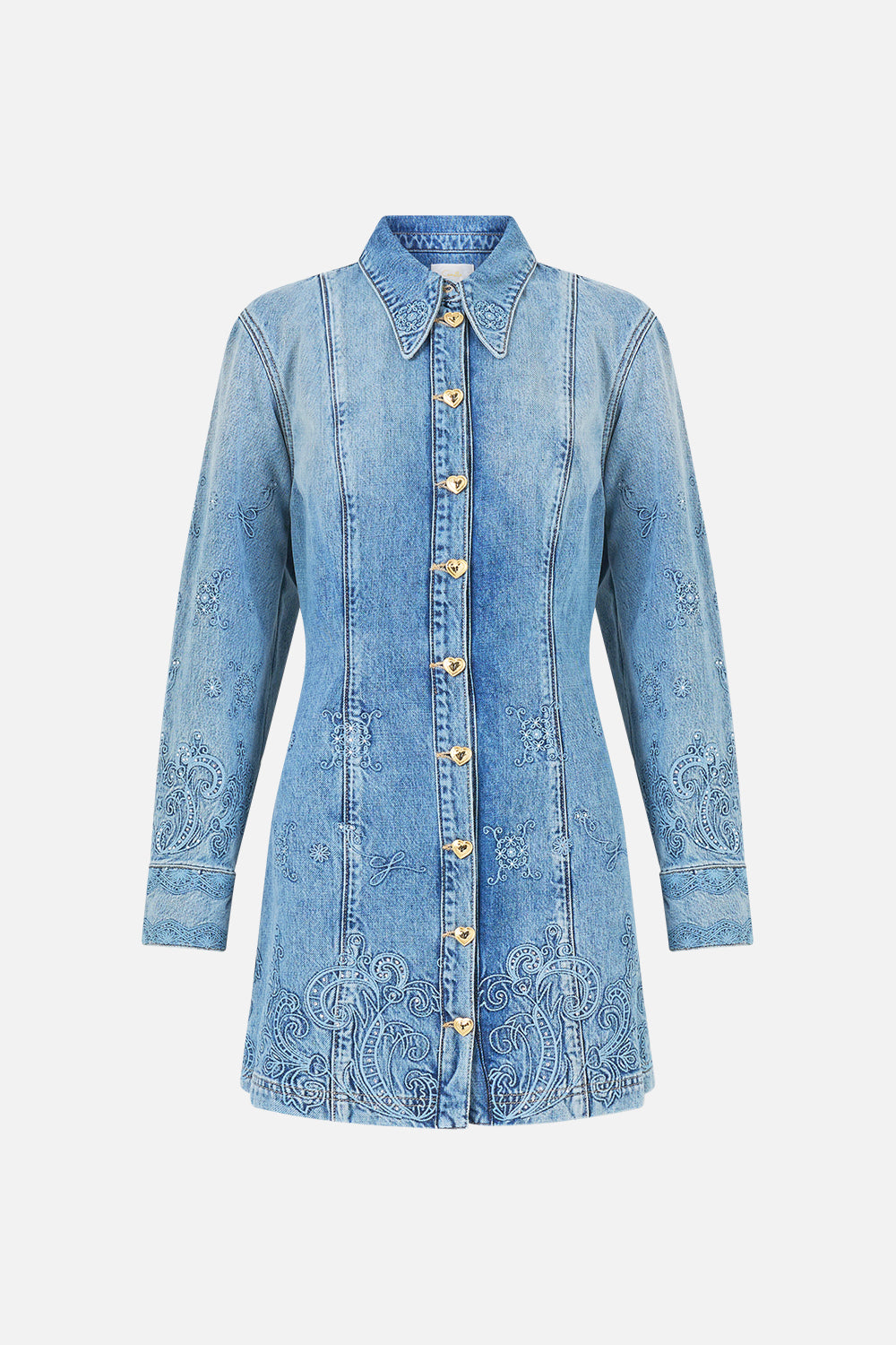 The CAMILLA SHIRT DRESS WITH A LINE SKIRT DENIM