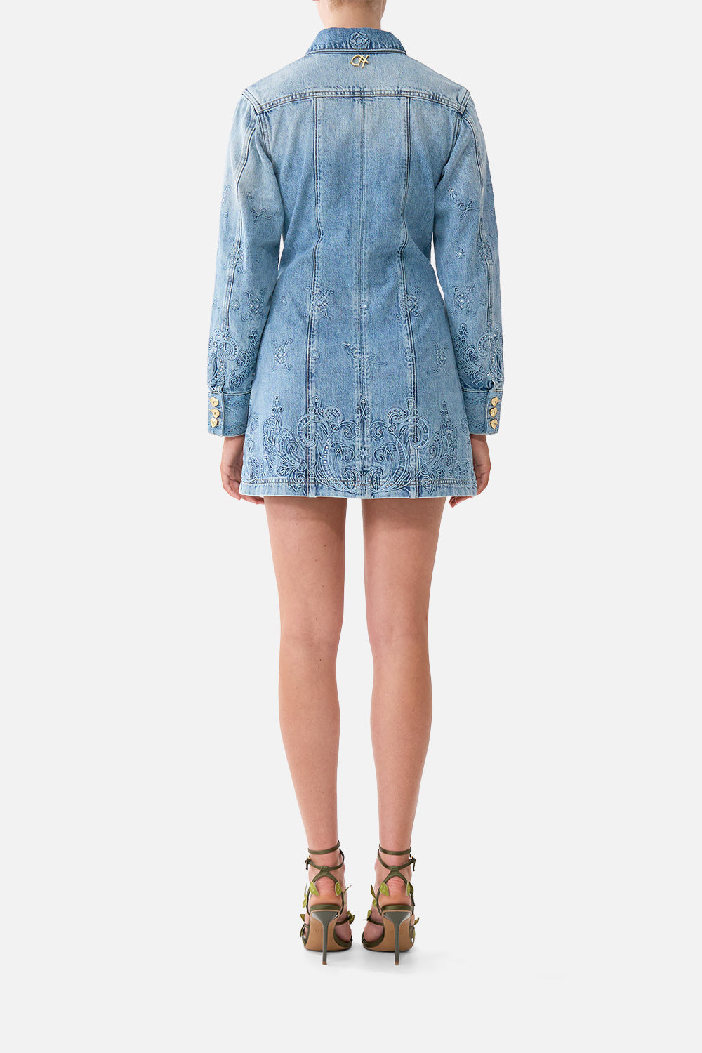 The CAMILLA Shirt Dress With A Line Skirt Denim in our Denim print.
