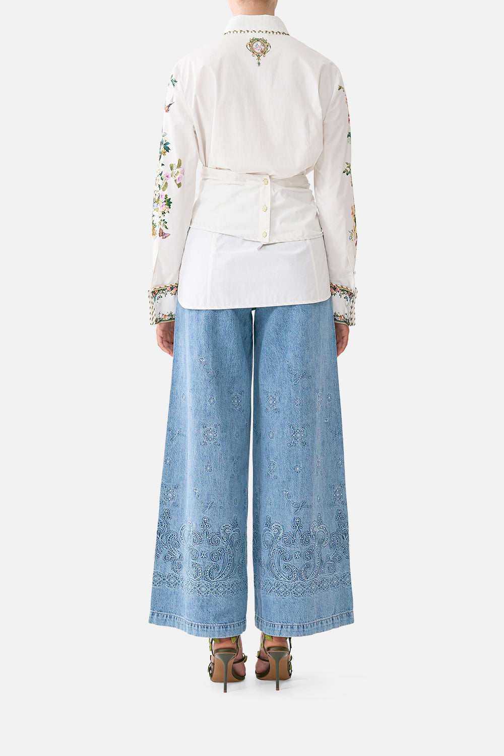 The CAMILLA WIDE LEG BELTED JEAN DENIM