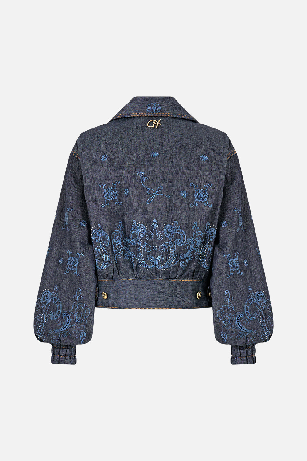 CAZADORA BOMBER CON DETALLES DE BOLSILLOS VAQUERA