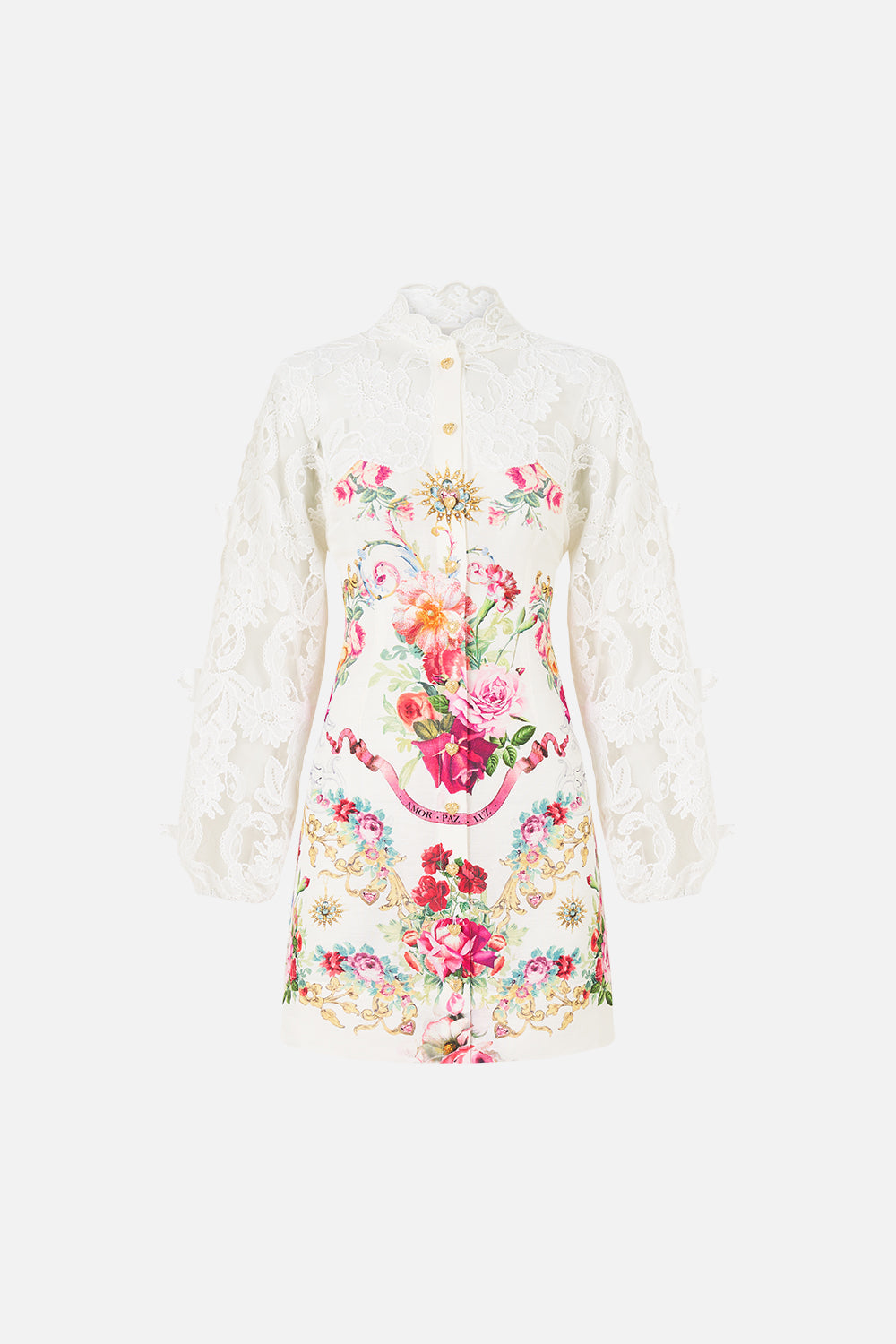 LACE SLEEVE MINI DRESS TORERO LIBERTINE