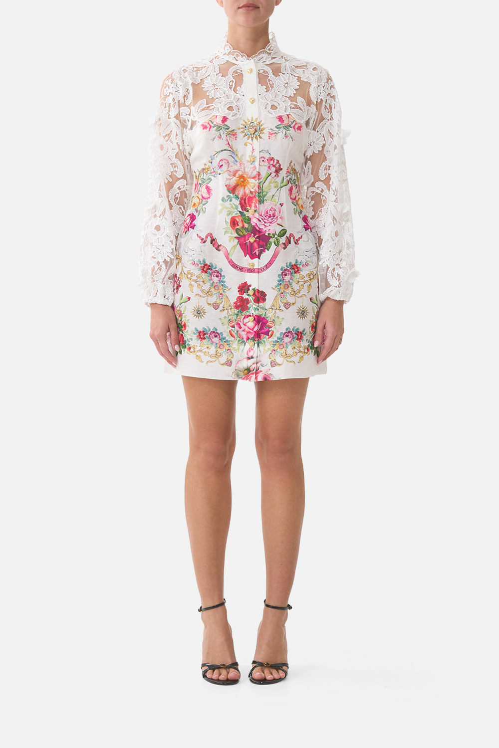 CAMILLA | Lace Sleeve Mini Dress Torero Libertine, XS White | Torero LIBERTINE | SIGNATURE DESIGNS