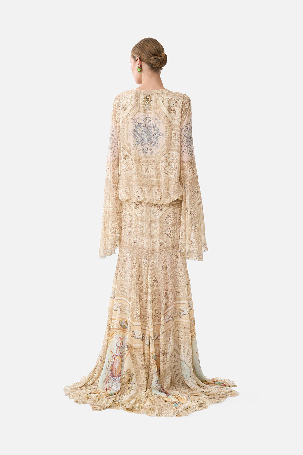 LOW CUT LACE UP FRONT LONG DRESS A BELOVED BOUDOIR
