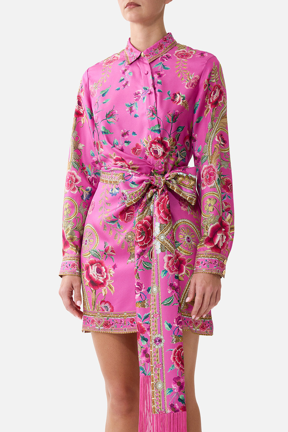 VESTIDO CAMISERO ASIMÉTRICO CON CINTURÓN MATADORA FLORA