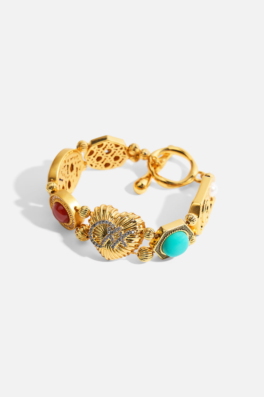 PULSERA CAMEO ROMEO DORADA