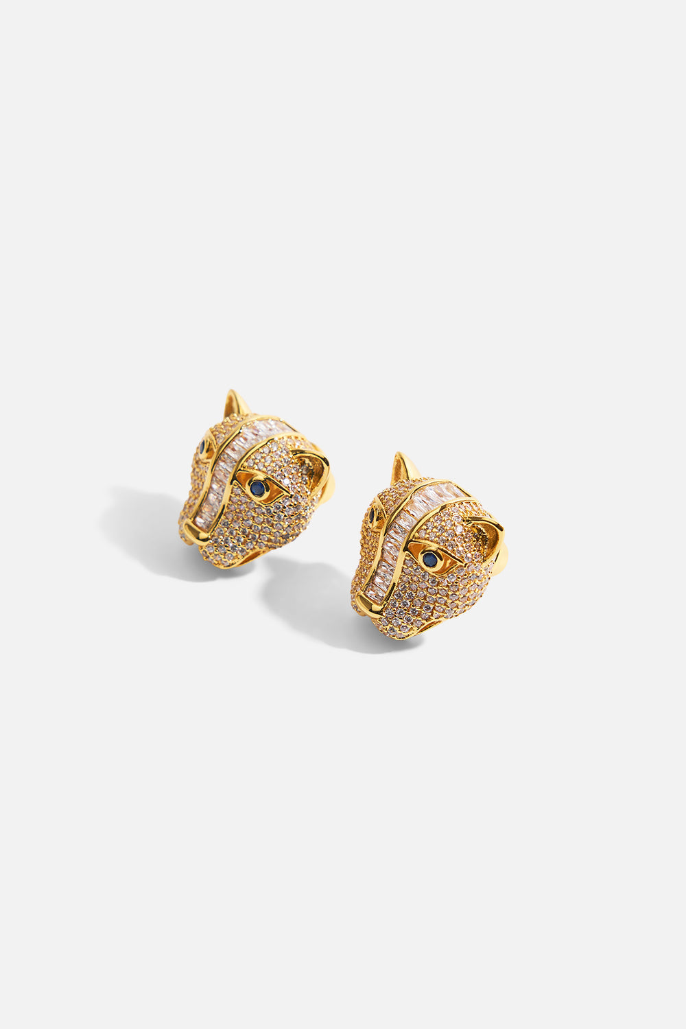 The CAMILLA SAVAGE BEAUTY STUD EARRINGS GOLD in our GOLD print.