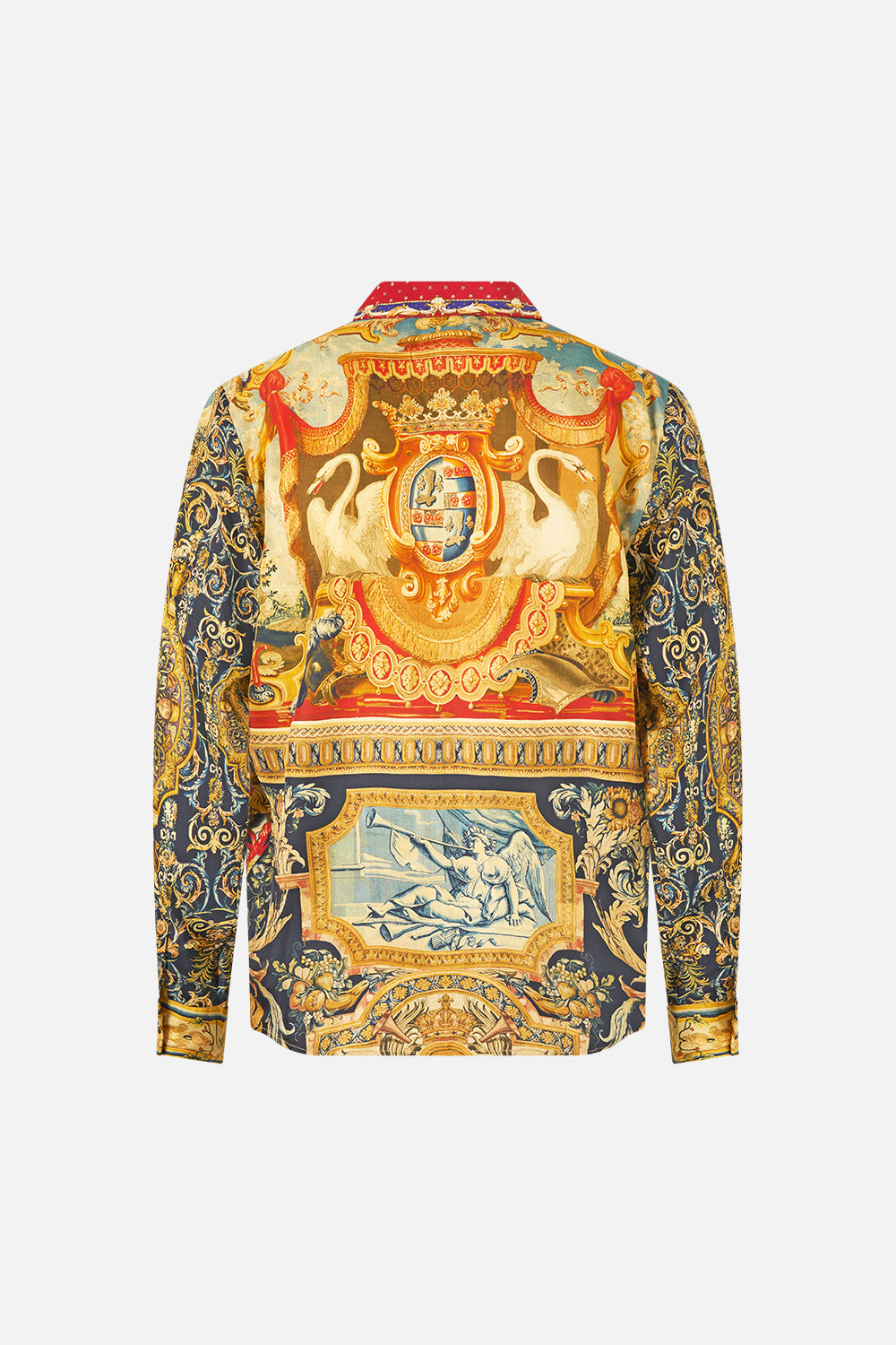 The CAMILLA Long Sleeve Hidden Placket Shirt in our Meet Me At The Met print.