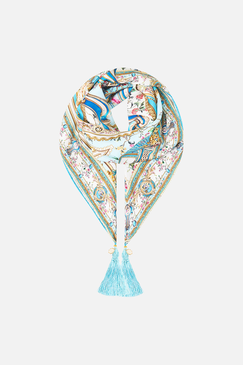 The CAMILLA LARGE CRYSTALLED SILK SQUARE SCARF ART FOR THE ARTISANS in our ART FOR THE ARTISANS print.
