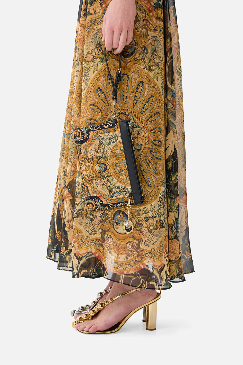 BOLSO DE MANO CON RIBETES DE CUERO MUSEUM MEMOIRS