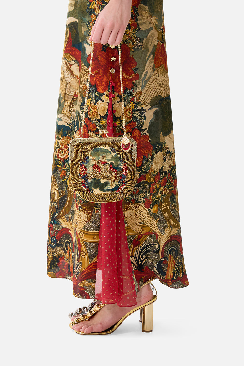 SILK POUCH WITH METAL FRAME CLOSURE MEET ME AT THE MET