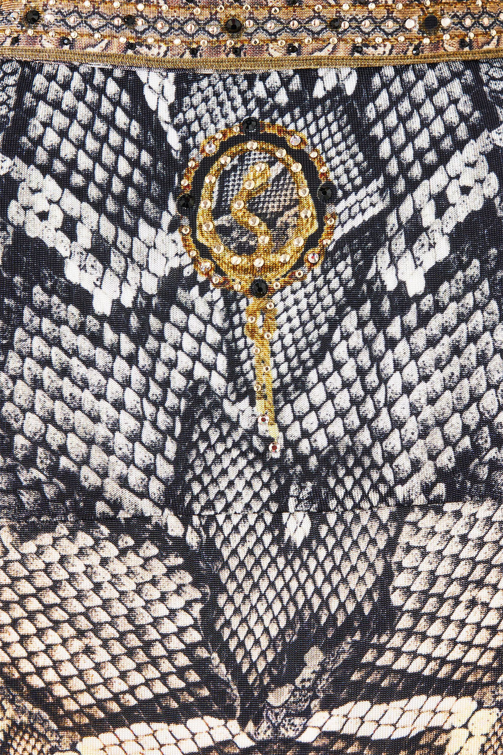The CAMILLA Long Sleeve Jersey Shirt in Print Animalia Heirlooms. Ghost View