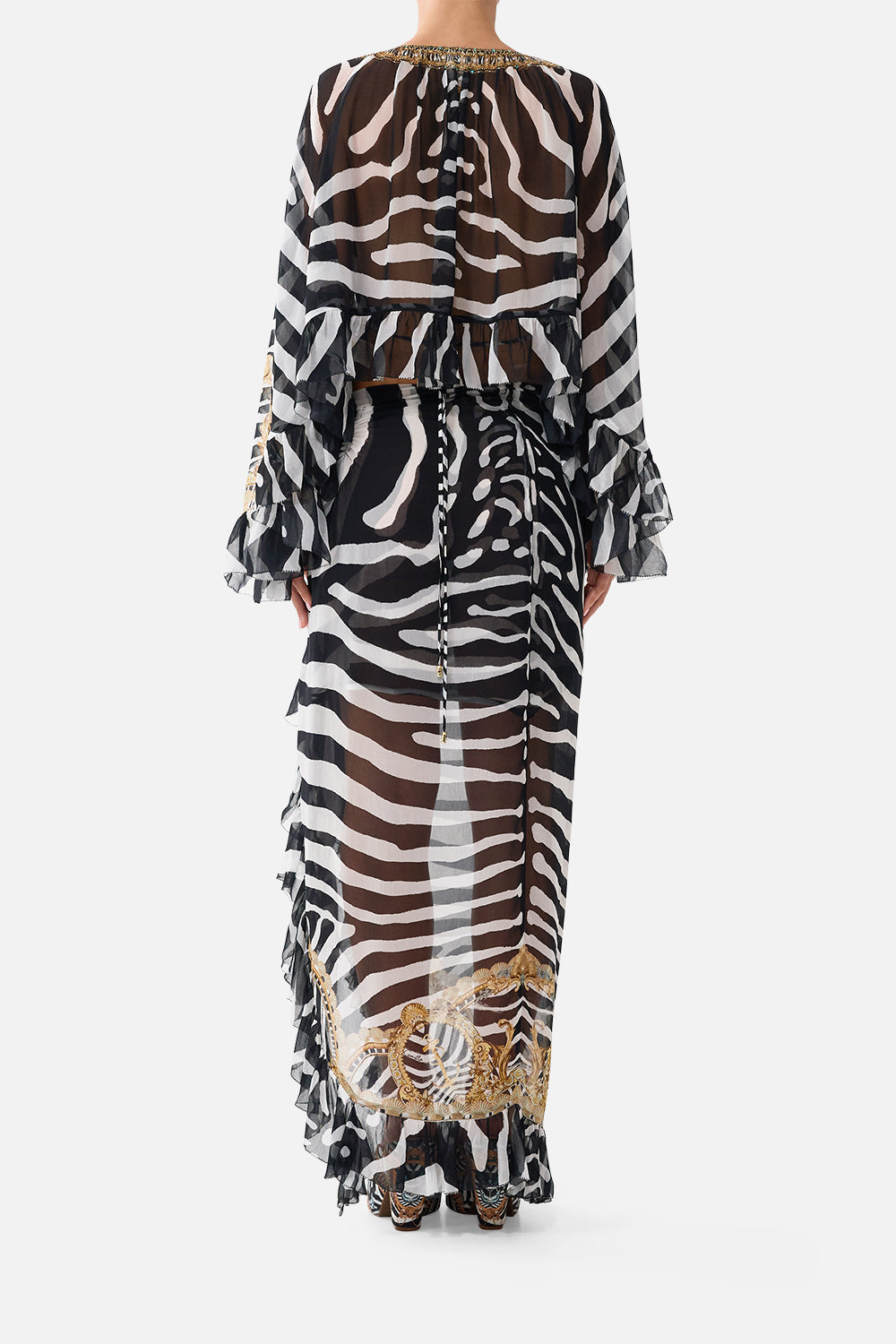 CROP RUFFLE TOP ZIG ZAG ZOO