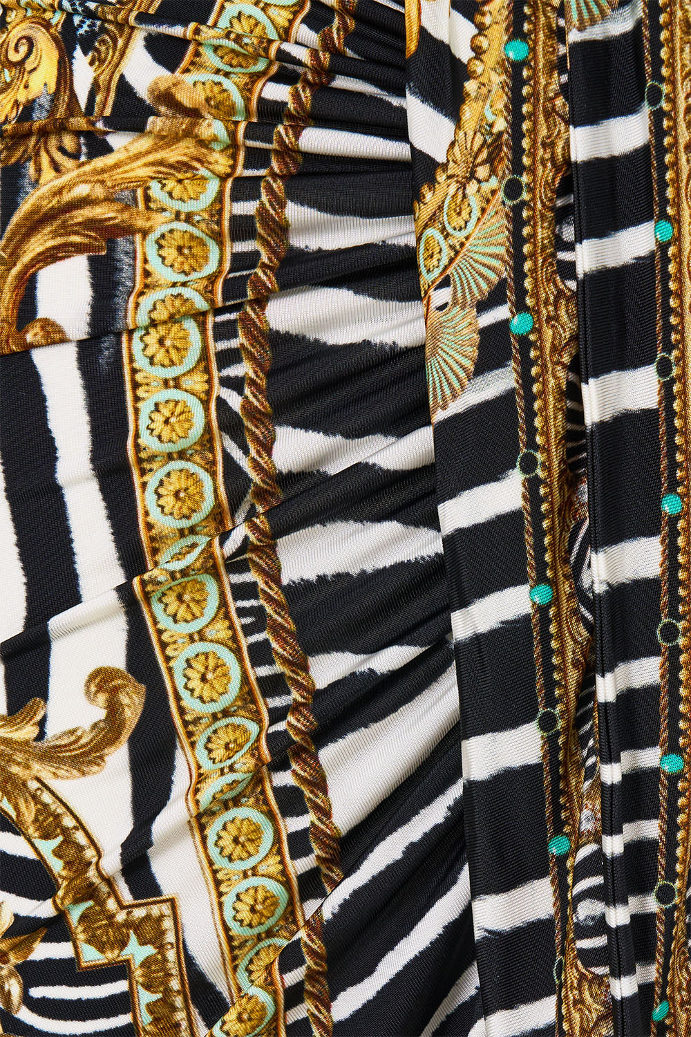 The Wrap Bodice Jersey Dress in print Zig Zag Zoo