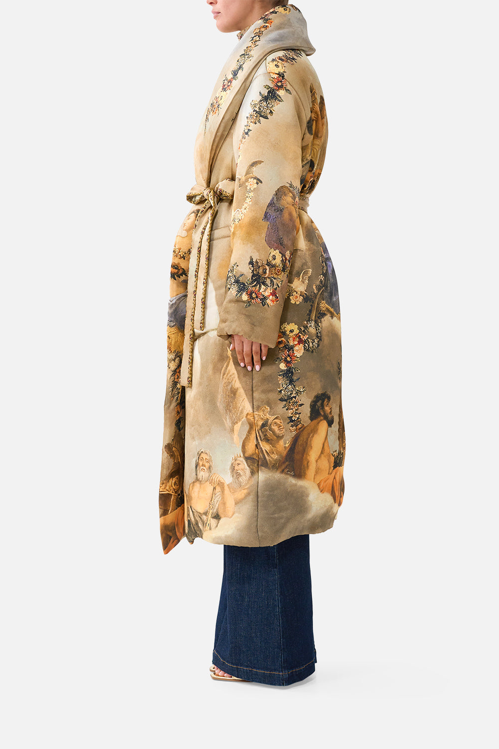 QUILTED LONG WRAP COAT QUEEN OF BOHEMIA