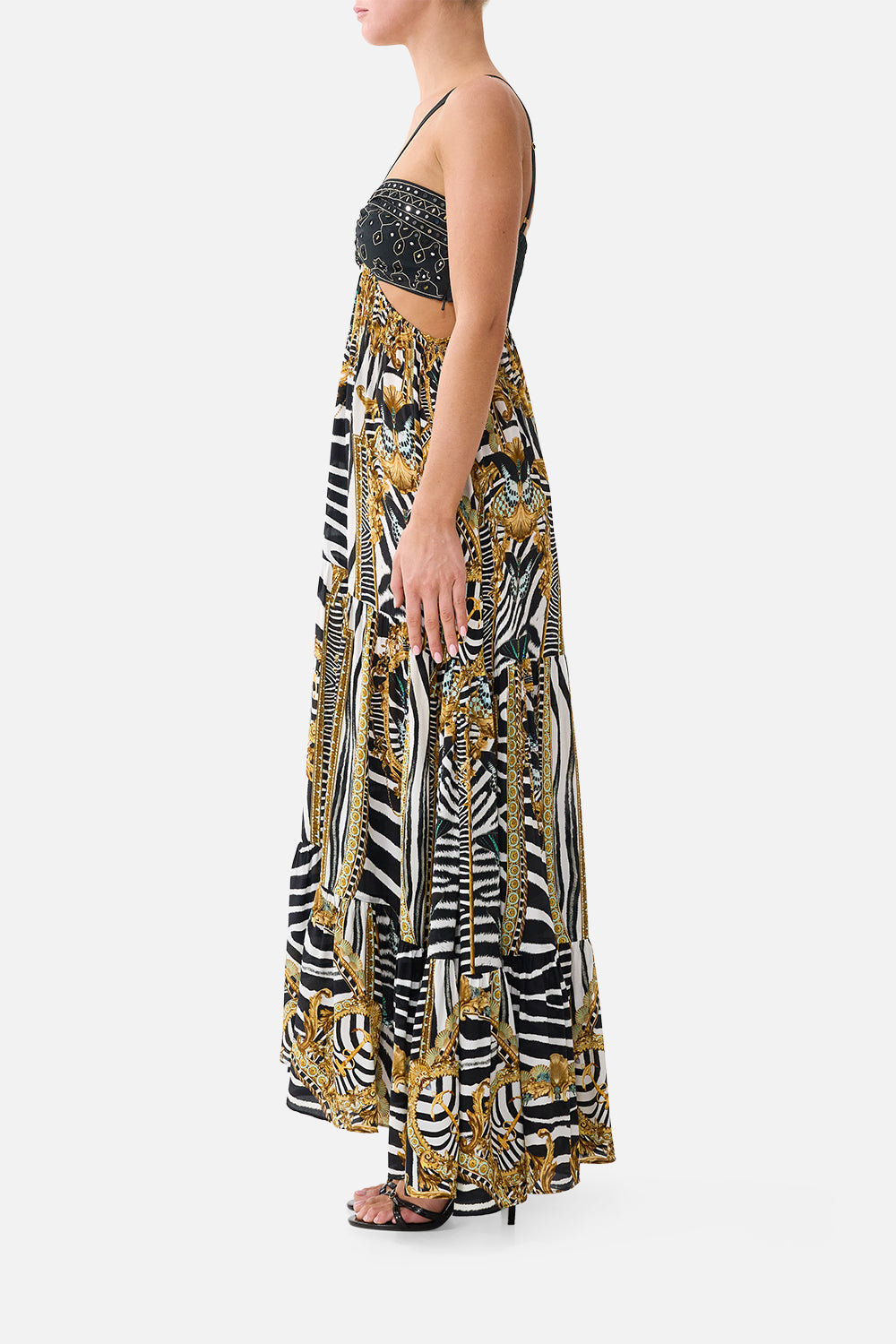 The Gathered Cut Out Dress in print Zig Zag Zoo