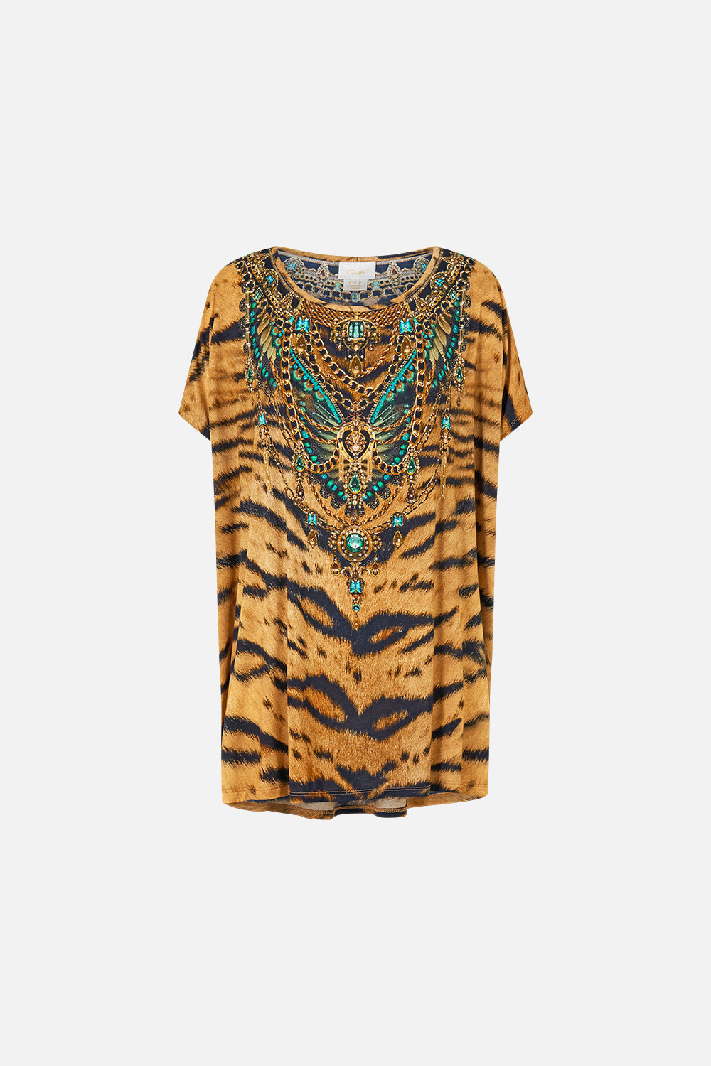 The CAMILLA Loose Fit Tee in Print A Wink to the Wild. Ghost View Front