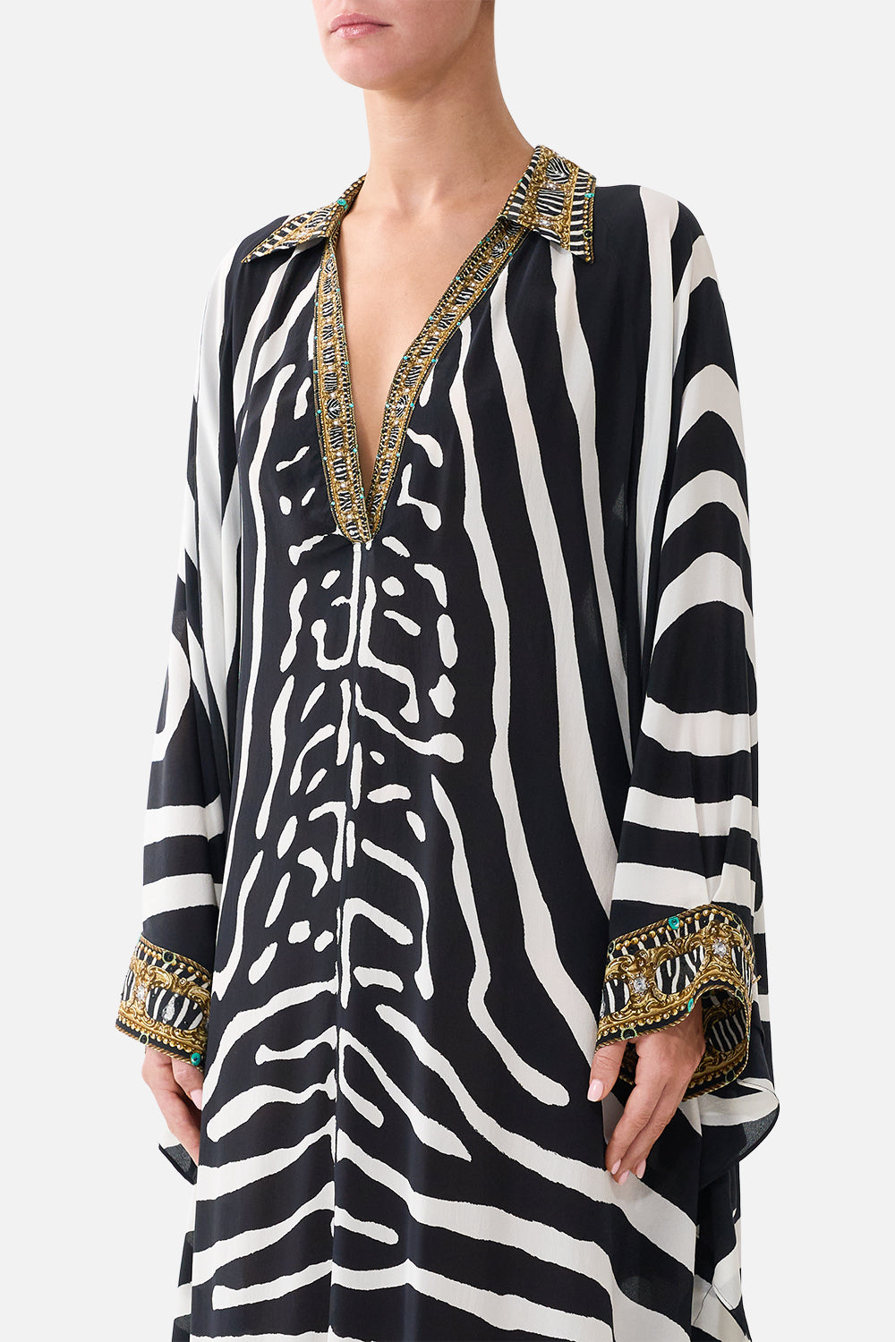 The Long Kaftan With Button Cuff in print Zig Zag Zoo