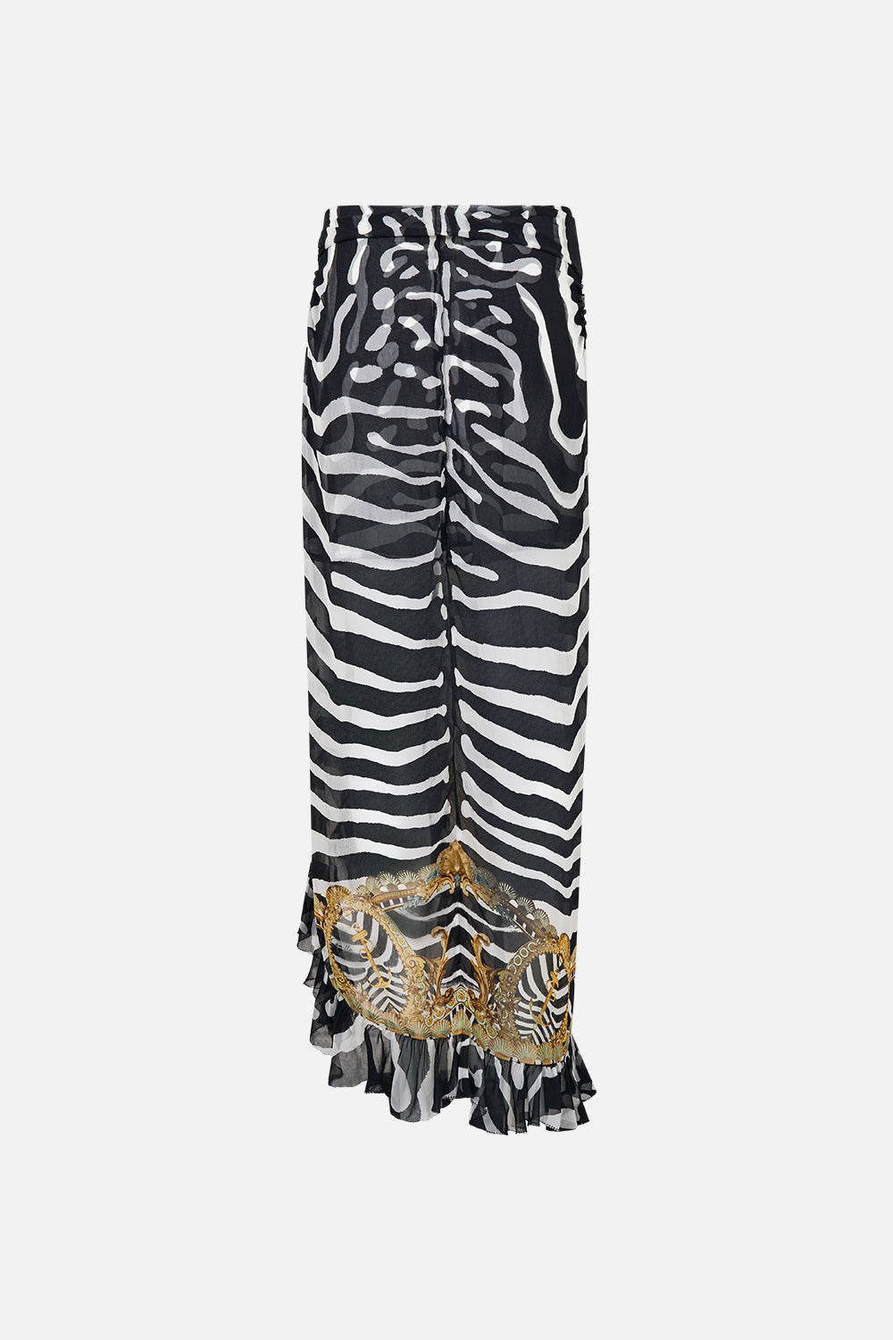 RELAXED WRAP TIE SKIRT WITH RUFFLE ZIG ZAG ZOO