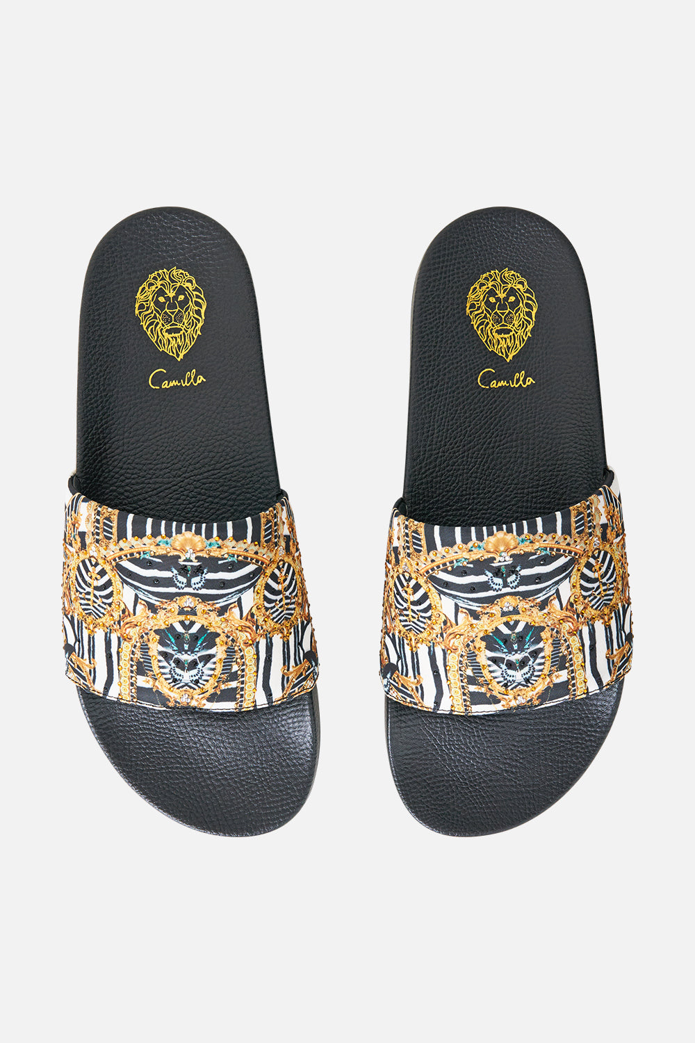 The CAMILLA Amelia Pool Slides in Print Zig Zag Zoo. Ghost View