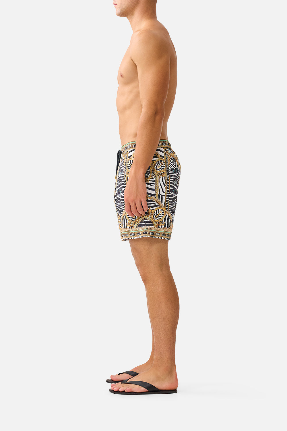 The Mid Length Boardshort With Elastic Waist in print Zig Zag Zoo