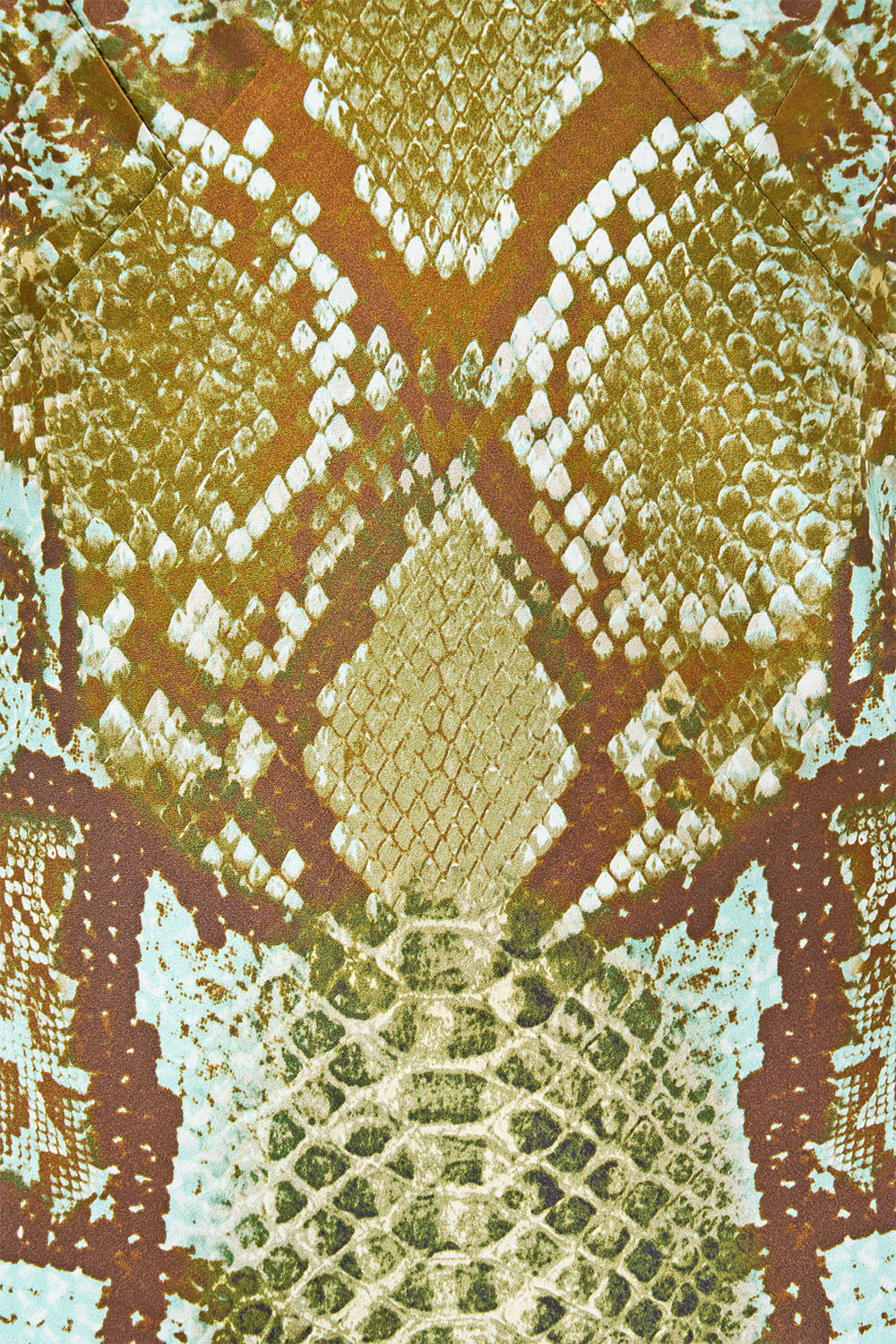 The CAMILLA V-Neck Long Bias Slip Dress With Train in Print My Sweet Serpentine. Ghost View