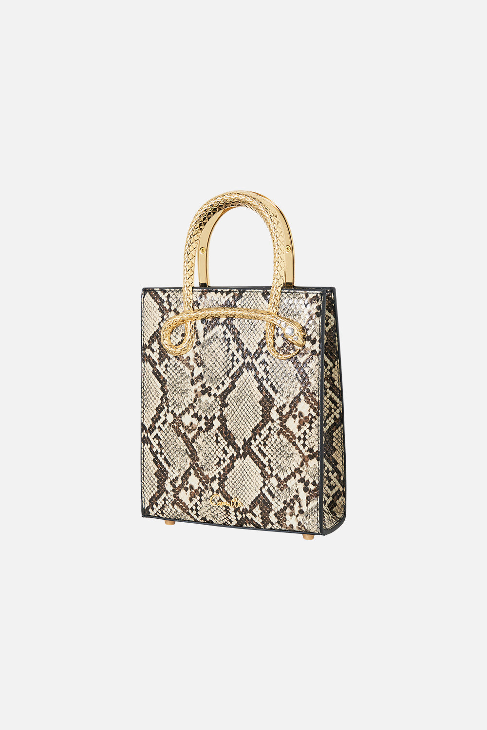 The CAMILLA Mini North South Tote in Print Animalia Heirlooms. Ghost View