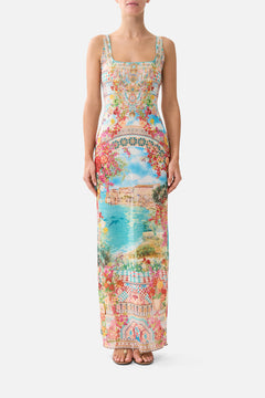 SQUARE NECK BEACH MAXI DRESS WITH LOW BACK MEET ME IN MALLORCA