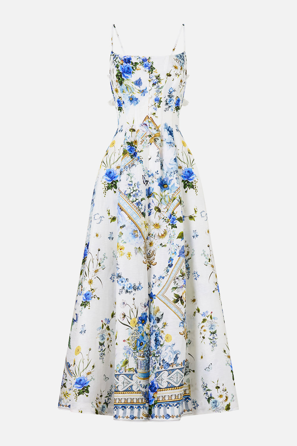 The CAMILLA CORSET DRESS WITH LONG FLARED SKIRT DANDELION SKIES