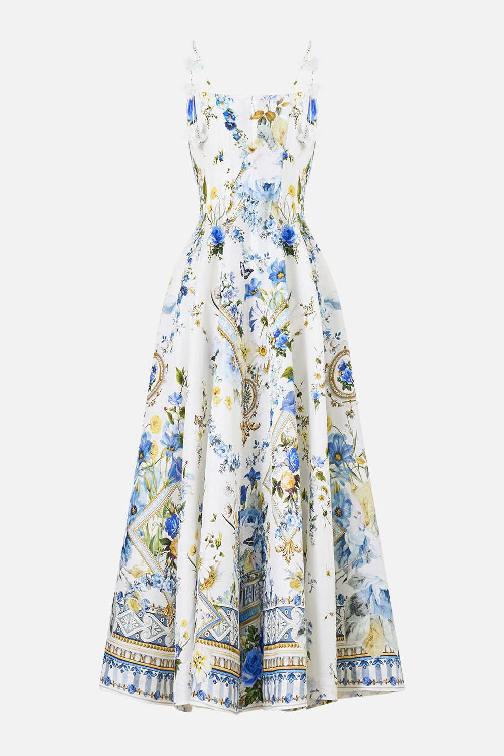 The CAMILLA CORSET DRESS WITH LONG FLARED SKIRT DANDELION SKIES