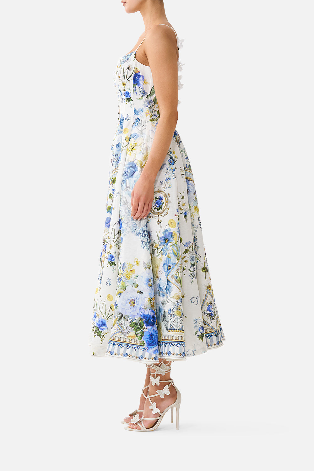 The CAMILLA CORSET DRESS WITH LONG FLARED SKIRT DANDELION SKIES