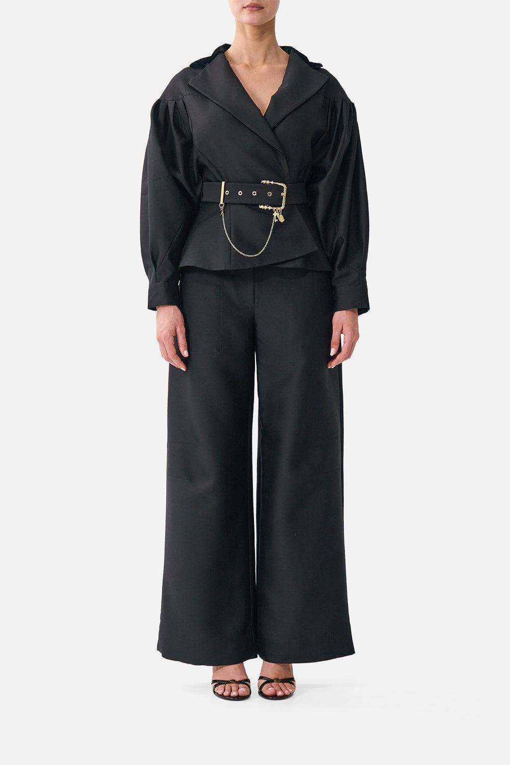 The CAMILLA COLLARED JACKET WITH BELT LEOPARD LIBERTINELEOPARD LIBERTINE