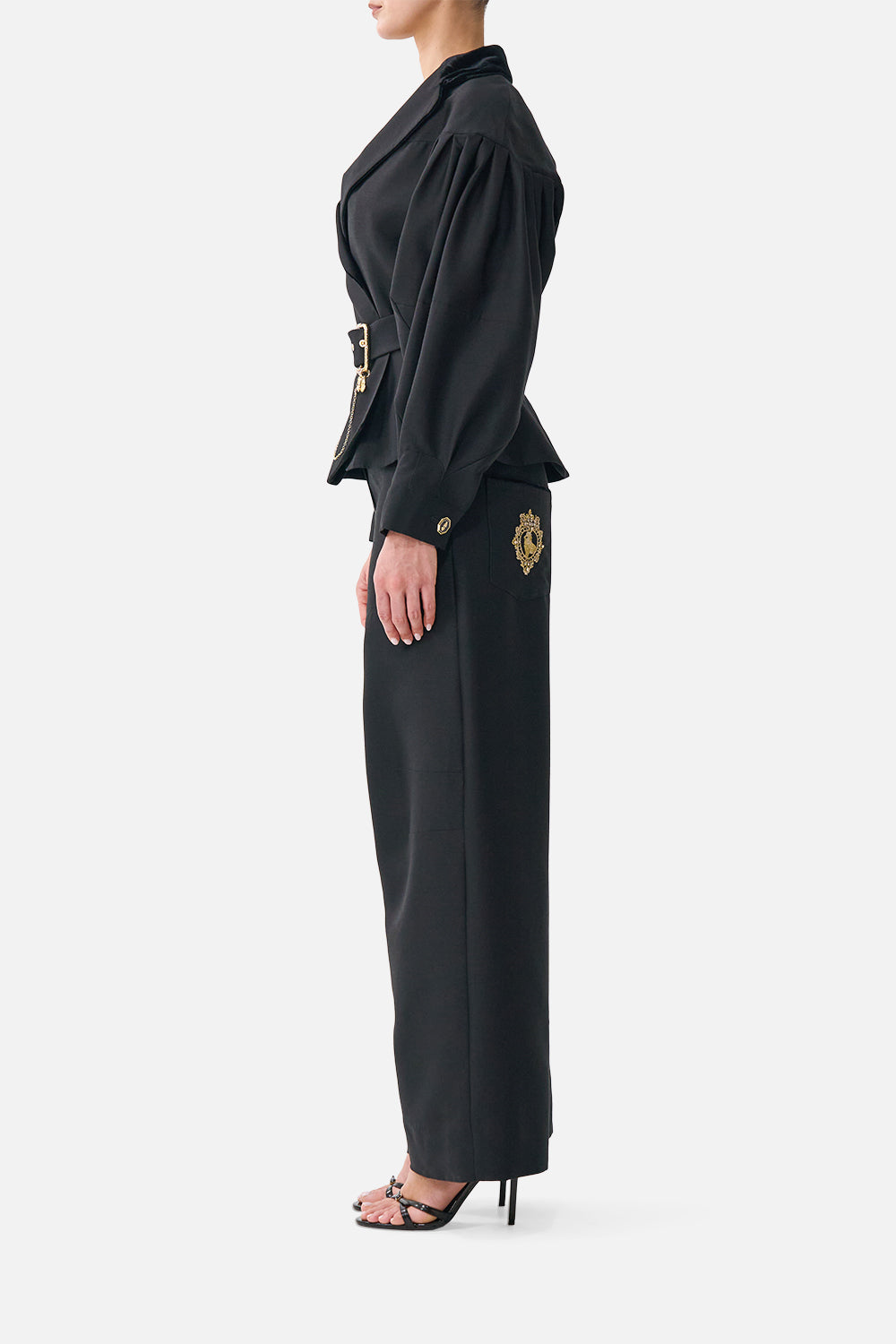 The CAMILLA Collared Jacket with Belt Leopard Libertine in our Leopard Libertine print.