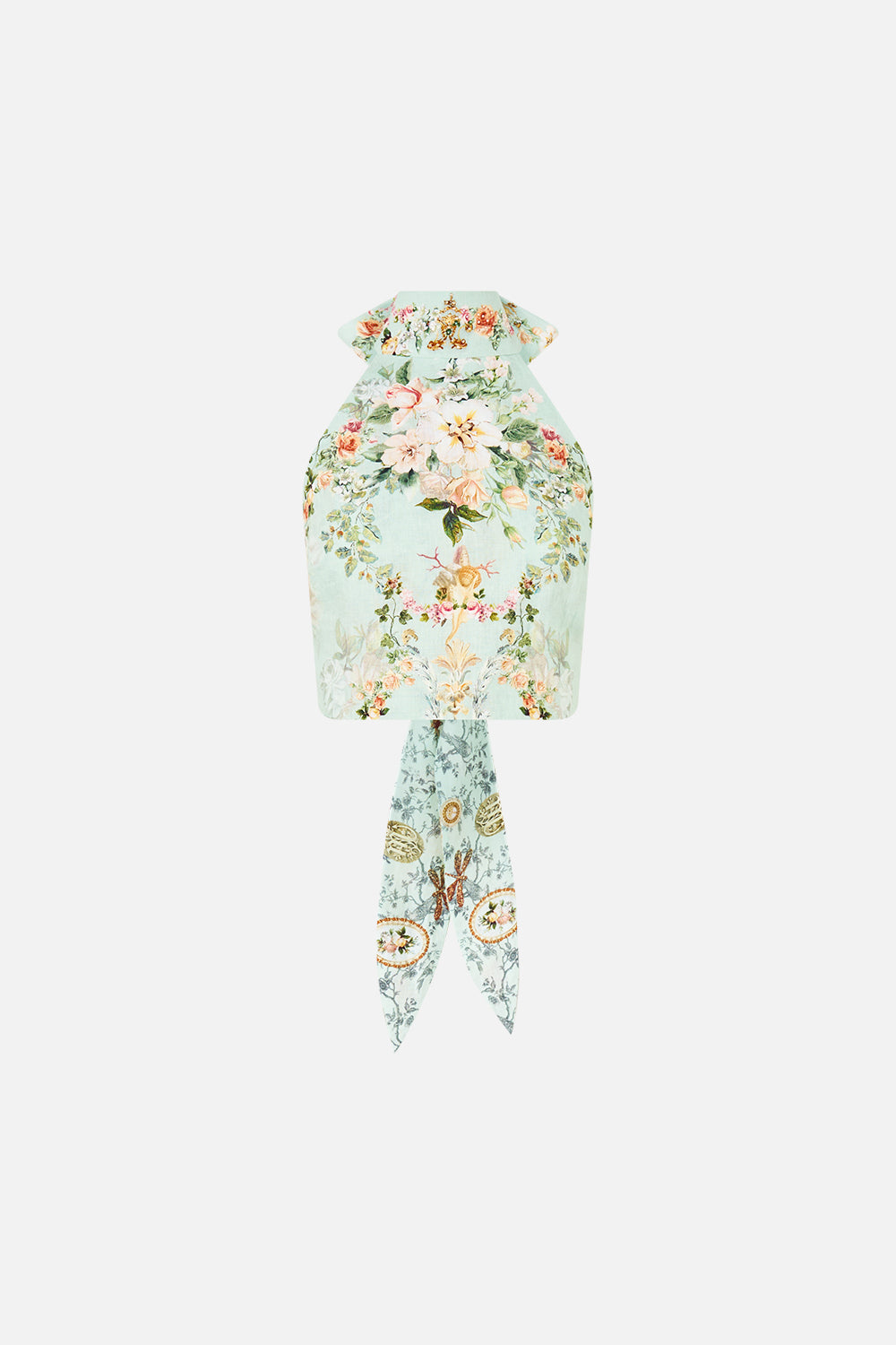 The CAMILLA REVERSIBLE HALTER TIE BACK TOP WILDFLOWER WUNDERLAND
