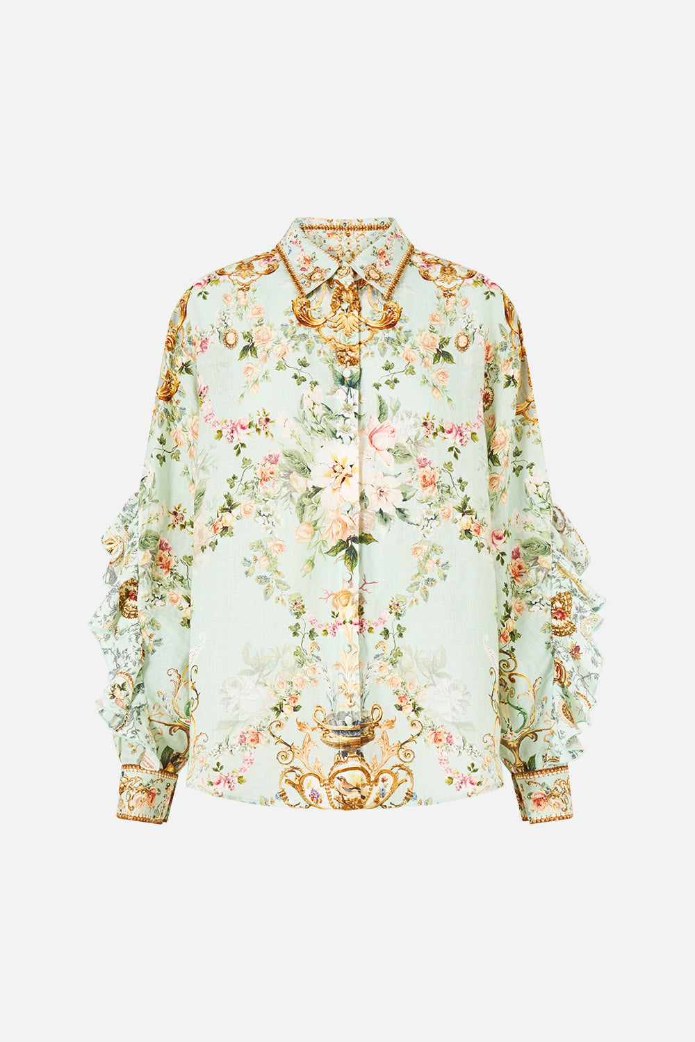 CAMISA CON BOTONES Y VOLANTES WILDFLOWER WUNDERLAND