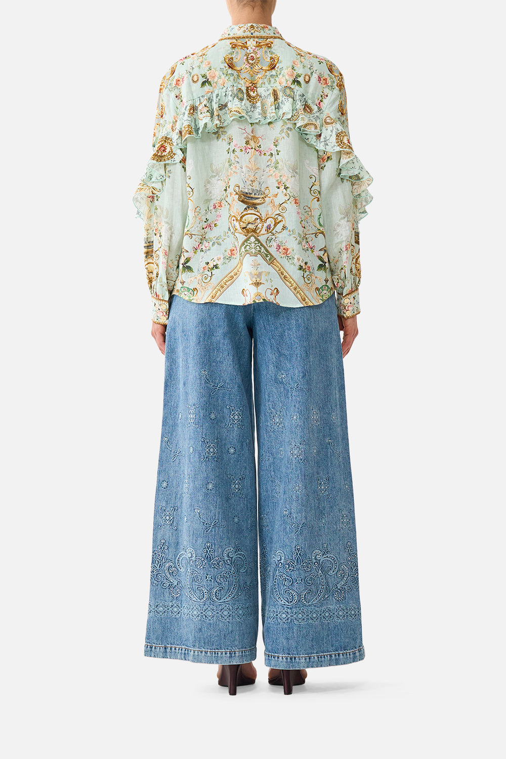CAMISA CON BOTONES Y VOLANTES WILDFLOWER WUNDERLAND